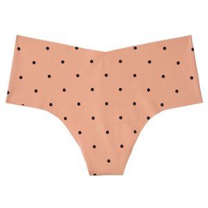 VS M No-Show Midi Thong Blush Polka Dot NWT